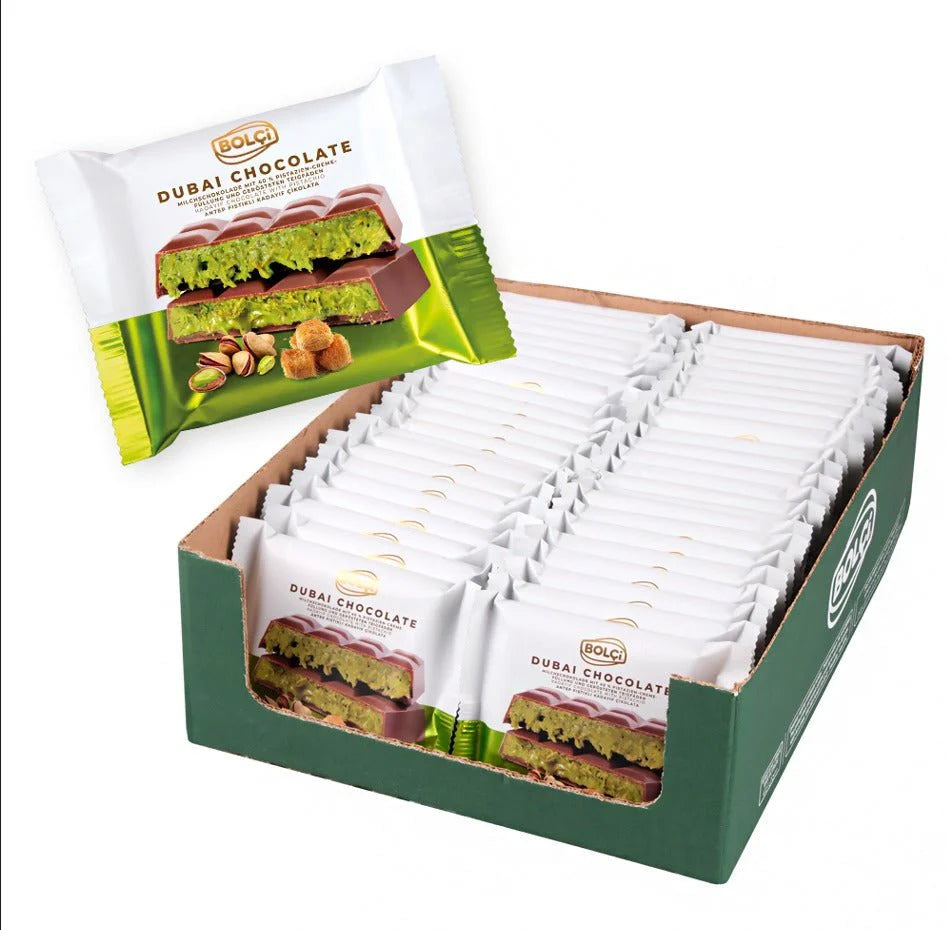 Bolci Antep Pistachio & Kadayif Dubai Chocolate Bar - Unique Middle Eastern Delight