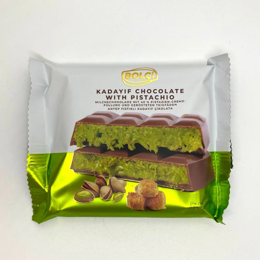 Bolci Antep Pistachio & Kadayif Dubai Chocolate Bar - Unique Middle Eastern Delight