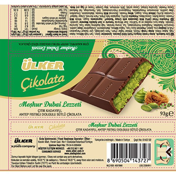 Ulker Dubai Chocolate with Antep Pistachio & Crispy Kataifi
