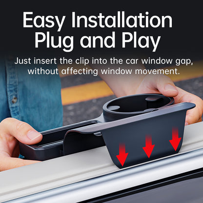 4 in 1 Multipurpose Car Window Mount Organizer Tray Phone Stand & Cup Holder with Hooks & Storage Box Interior Accessory