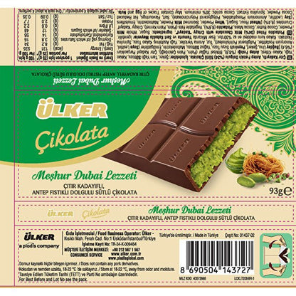 Ulker Dubai Chocolate with Antep Pistachio & Crispy Kataifi